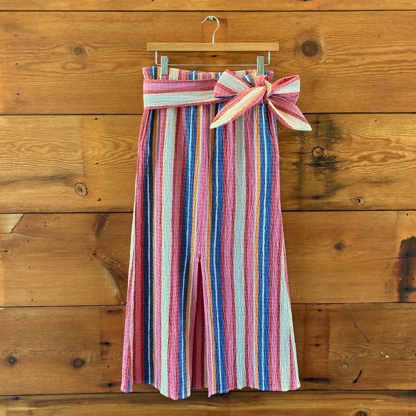 Mara Hoffman Striped Smocked Front Slit Alba Midi Skirt - Size S - 0424FB