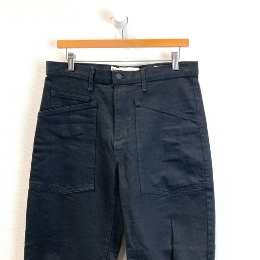 Nili Lotan Black Shon Cotton Twill Barrel-leg Pants - Size 28 - 0721DK