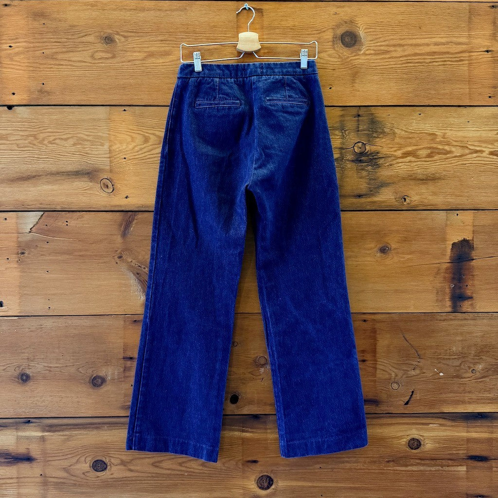Sezane Dark Wash High Rise Wide Leg Trouser Jeans - Size 38 / 6 - 0404BB
