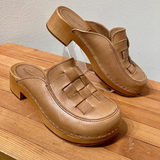 Swedish Hasbeens Braided Loafer Low Leather Mules Shoes - Size 36 / 6 - 0312IG