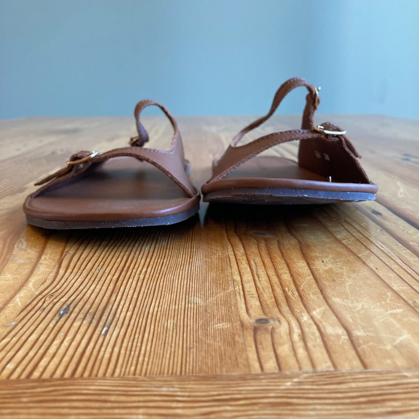 El Naturalista Brown Nappa Leather Bare Sandals NEW w/ Box - Size 38 - 0627LH