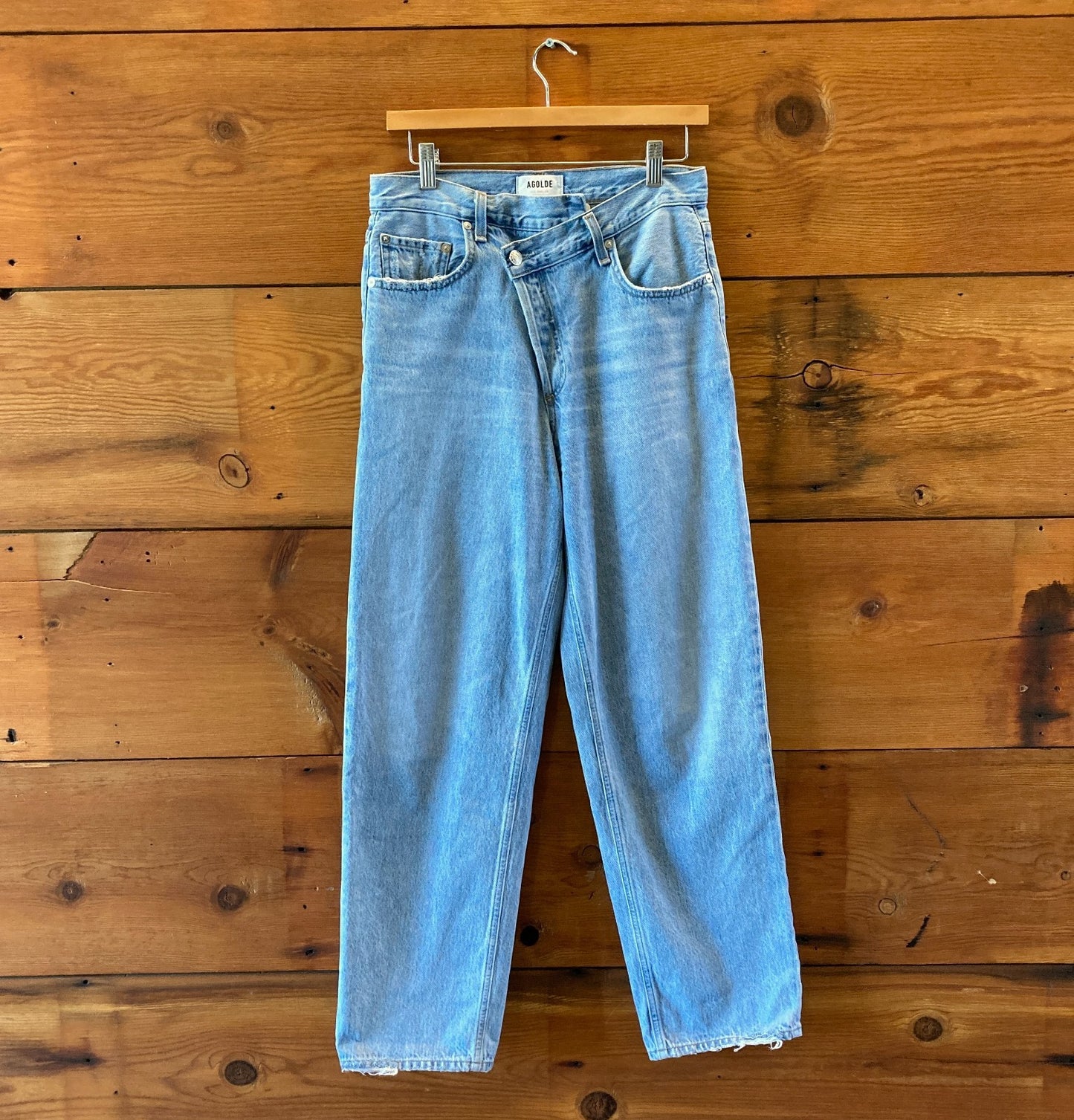AGOLDE $198 Criss Cross Upsized Button Front Relaxed Jeans - Size 25 - 0607AB