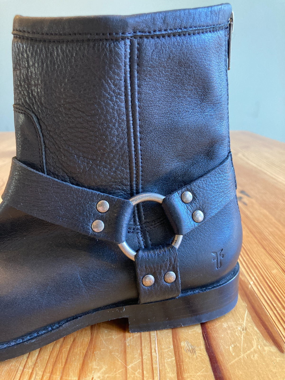 Frye Black Leather Phillip Harness Short Boots - Size 9 - 0322MA
