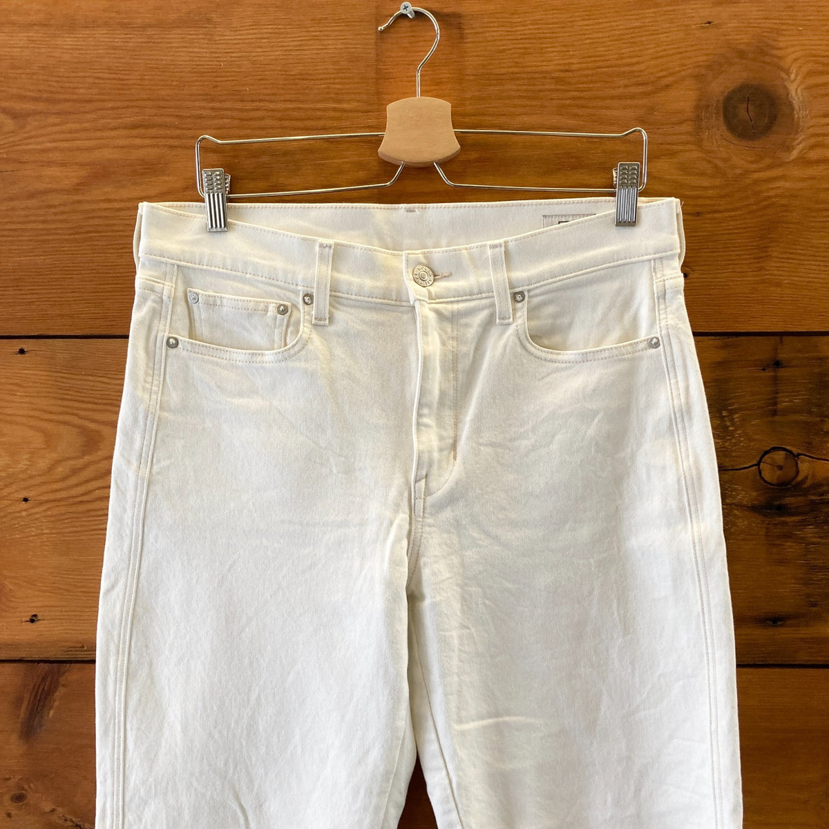 AYR White Denim The Knockout Mid-Rise Barrel Leg Jeans - Size 29 - 0815CJ