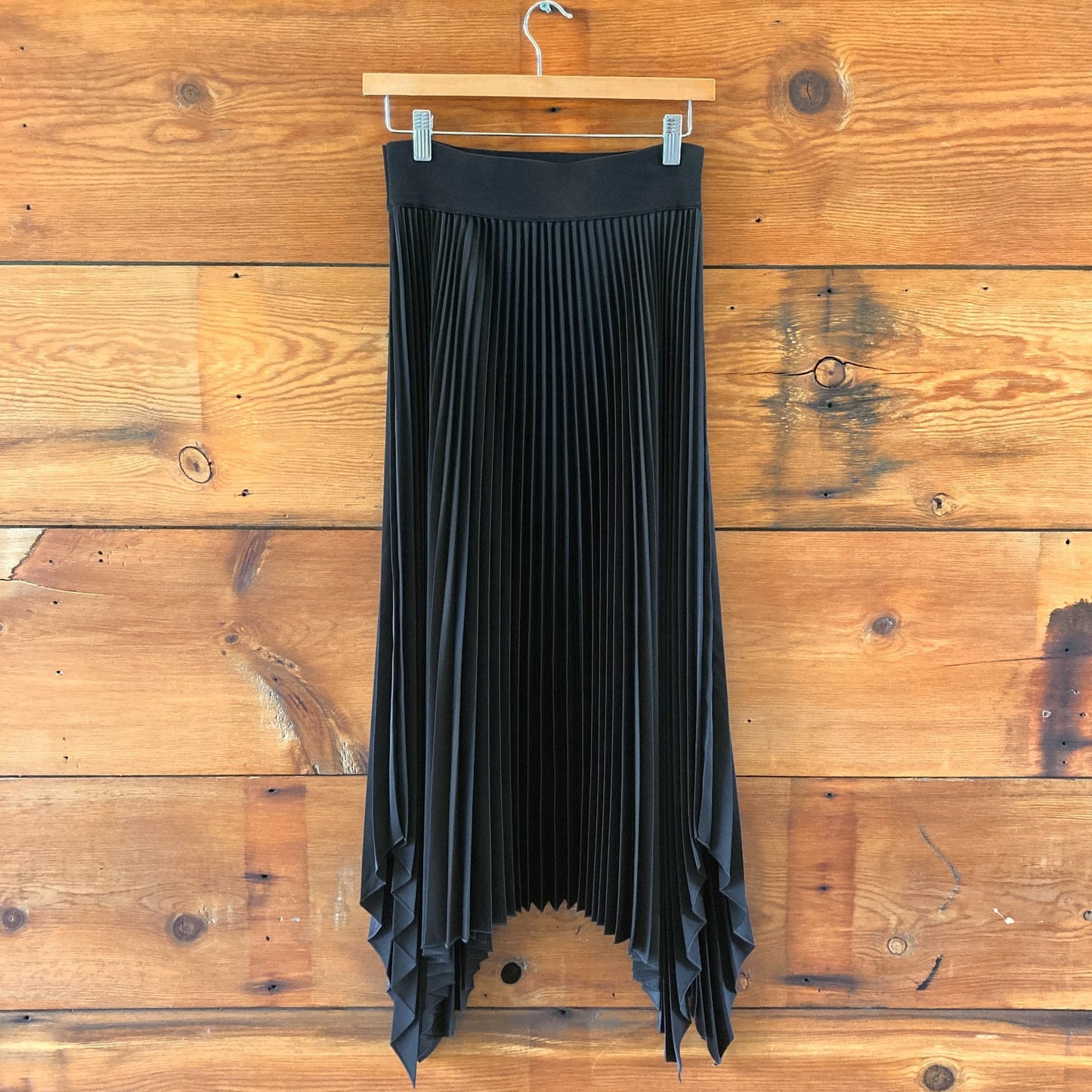 Joseph $515 Black Accordion Plissé Midi Ade Skirt - Size 38 / M - NEW - 4427SC