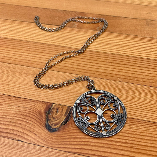Valdres Solvsmie Vintage Sterling Silver Pendant Necklace - 1205DA