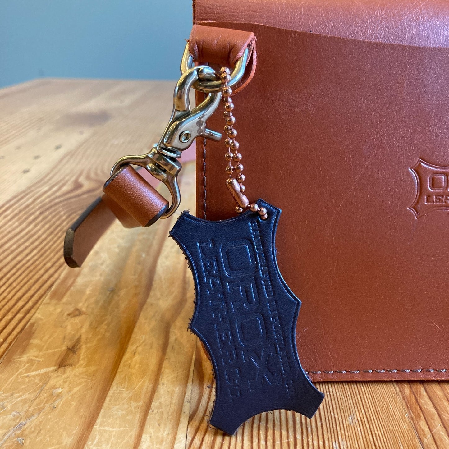 Orox Leather Co. Orange Brown Leather Small Crossbody Purse Bag 0707SC