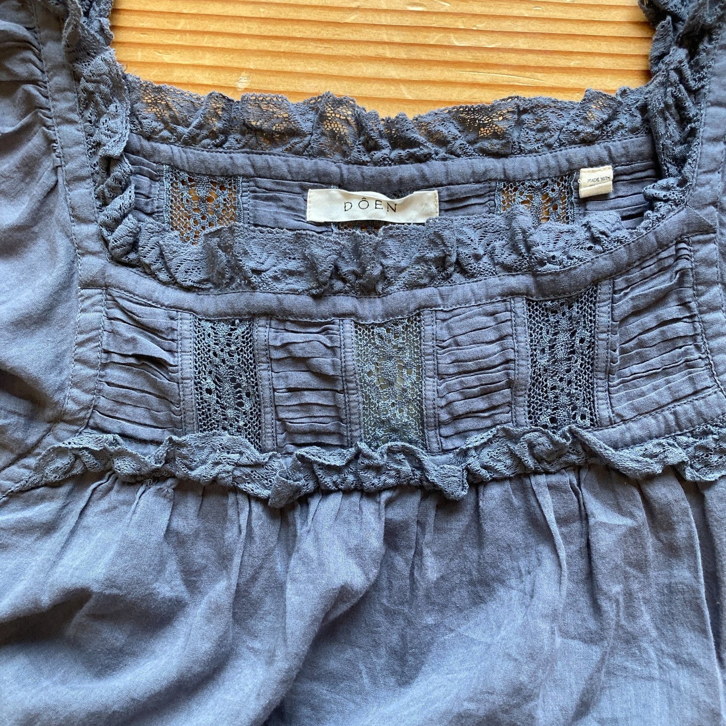 Doen Gray Short Sleeve Soft Organic Cotton Frances Top - Size S - 0502NR