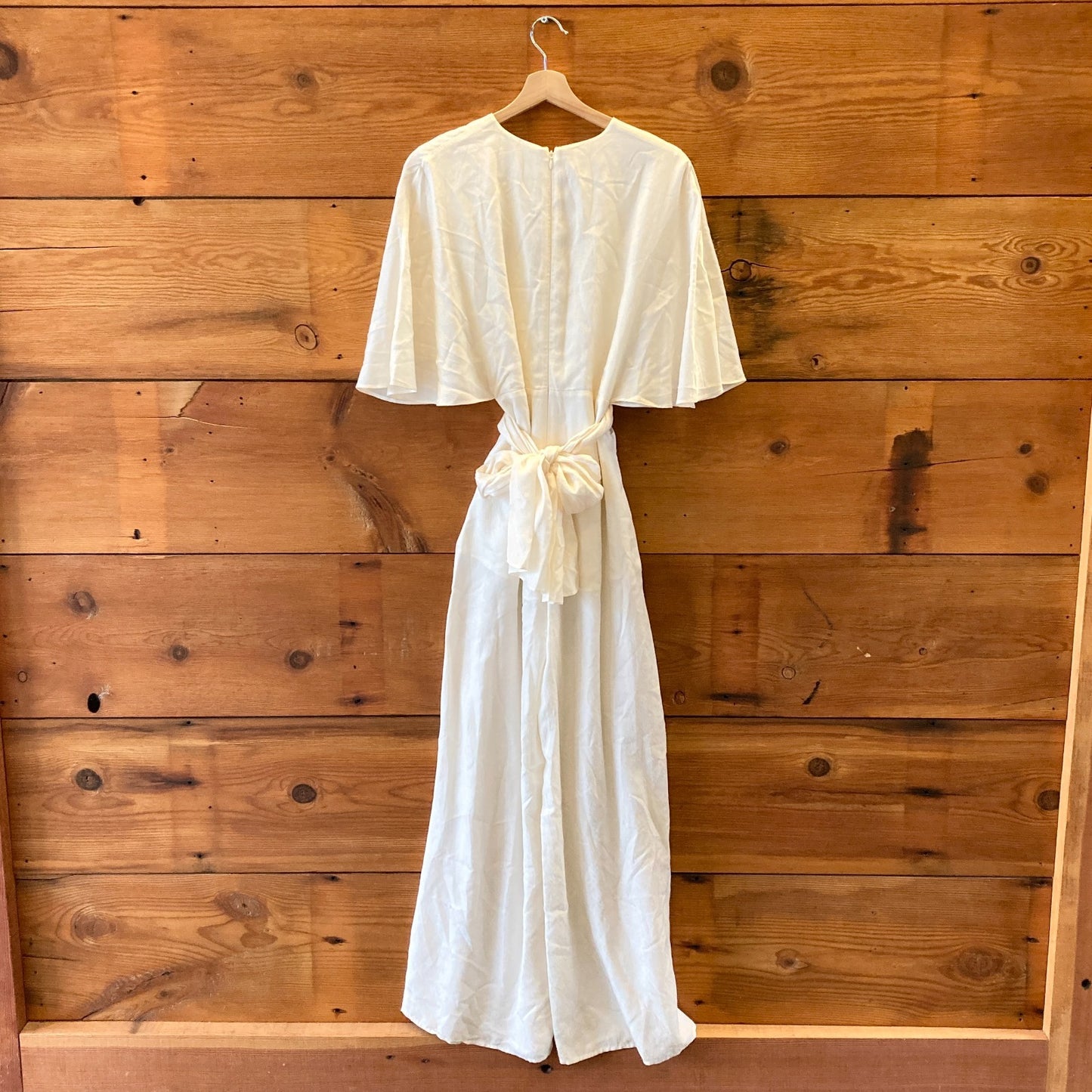 4 - Significant Other Anthropologie Ivory Sheen Twist Front Jumpsuit 1129CG