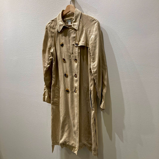 Sundance Khaki Tan Double Breasted Tie Waist Trench Coat Jacket - Sz 6 - 0617RF