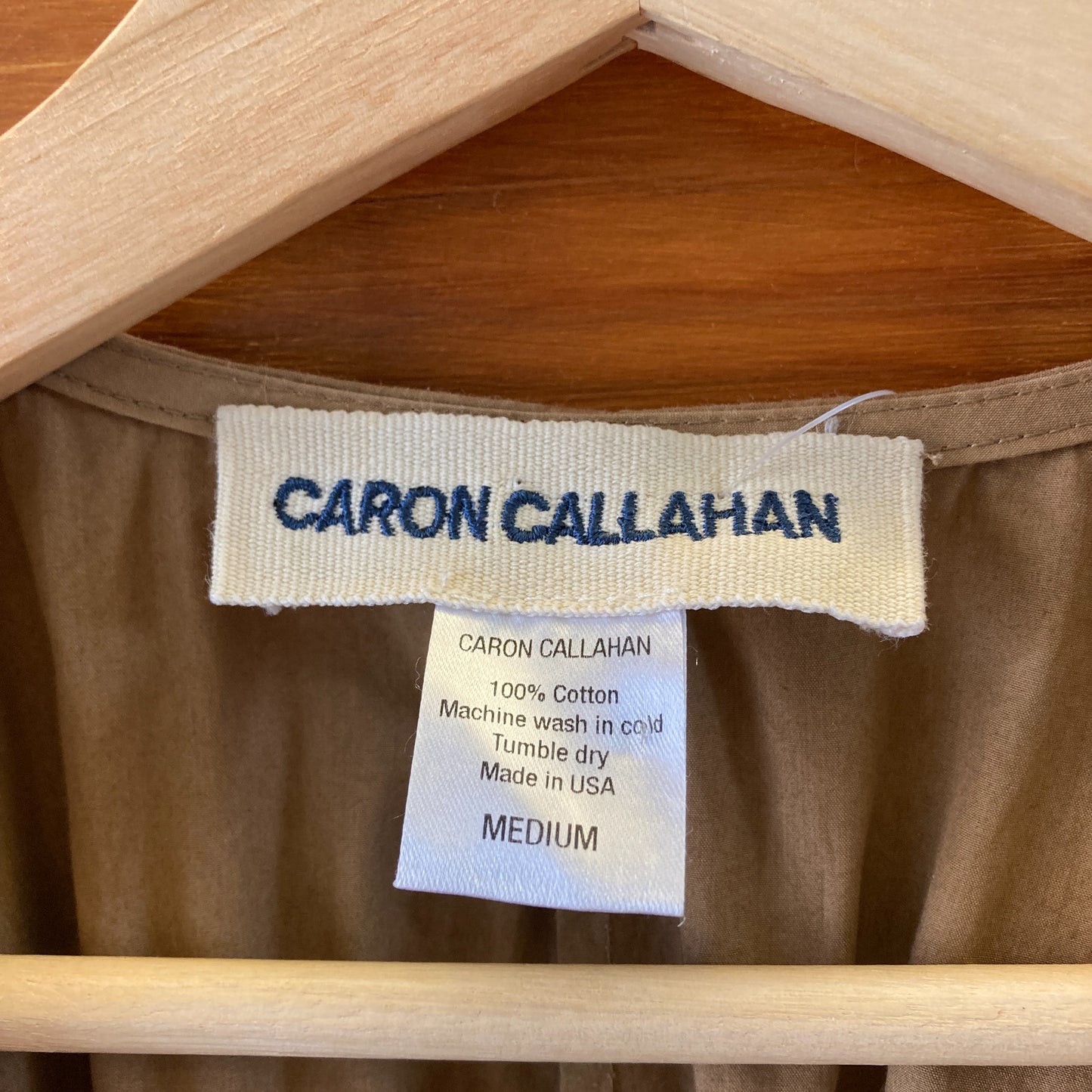 Caron Callahan Brown Midi Cotton Gathered Ruffle Wrap Dress - Size M - 0419JP