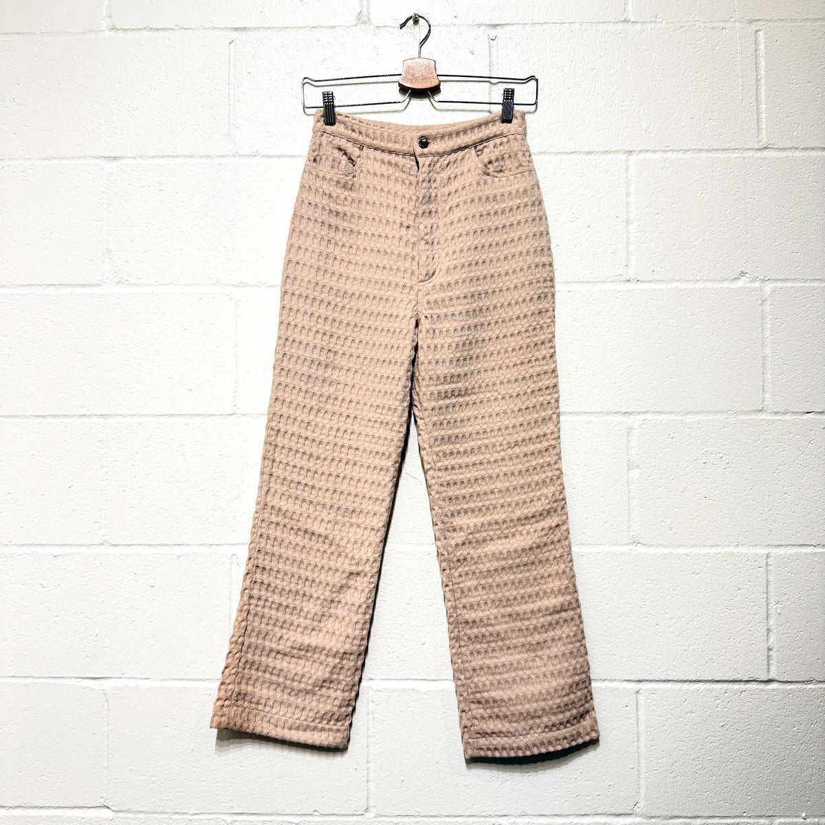 Aniela Parys Oat Kalypso Waffle Textured EFFY Trouser Pants - Size 27 - 0913AY