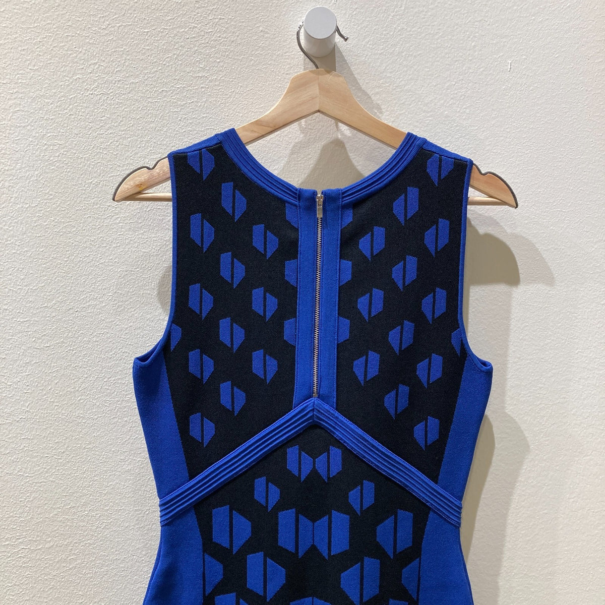 Diane von Furstenberg $365 Blue Franca Stretch Knit Dress - Sz S - NEW - 0428KS