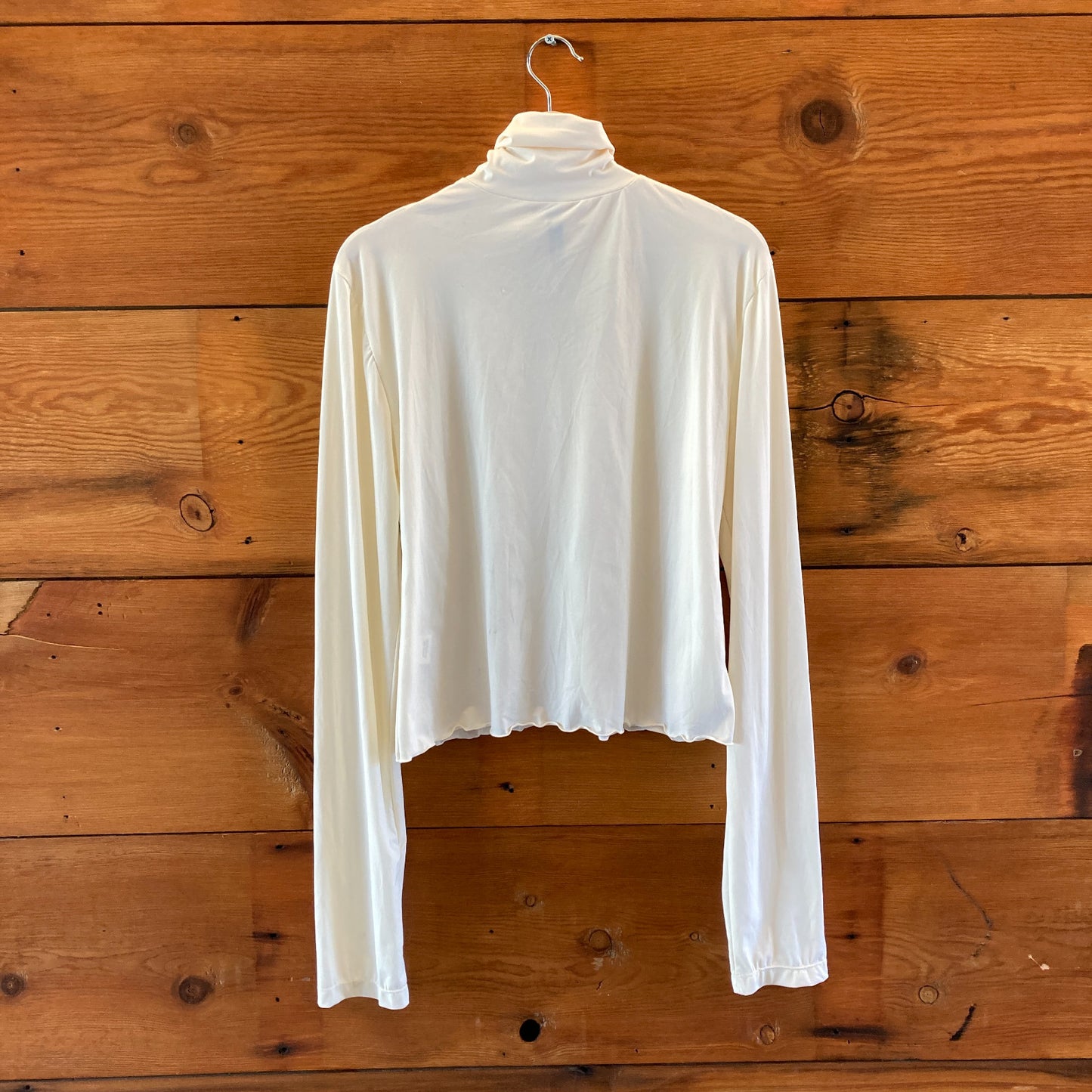 Christina Seewald Ivory Long Sleeve Stretch Fit Turtleneck Top - Size L - 0106KA