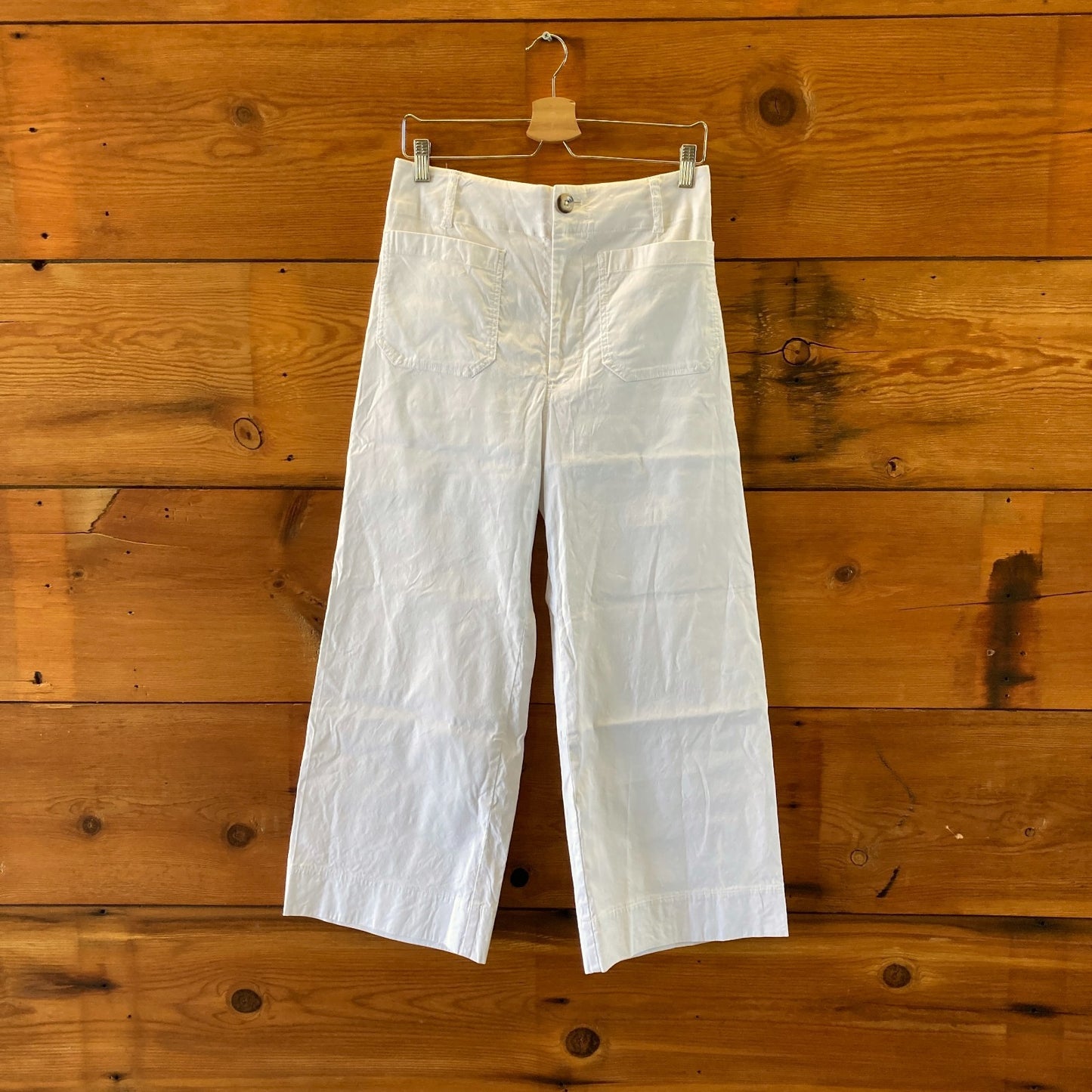 Maeve Anthropologie White Stretch Linen Blend Colette Pants - Size 30 - 0104AB