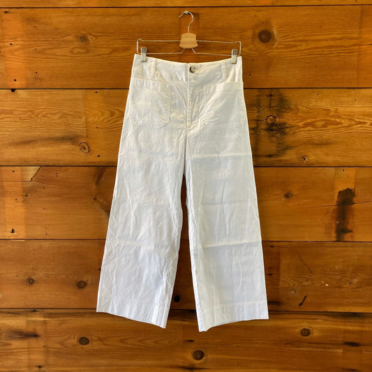 Maeve Anthropologie White Stretch Linen Blend Colette Pants - Size 30 - 0104AB