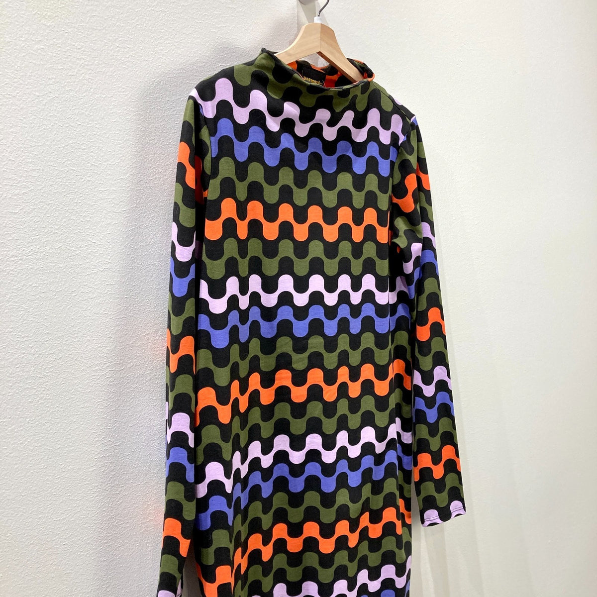 Nooworks x Molly Fitzpatrick Black Wavy Ditto Patterned Dress - Size 2X - 0430RM