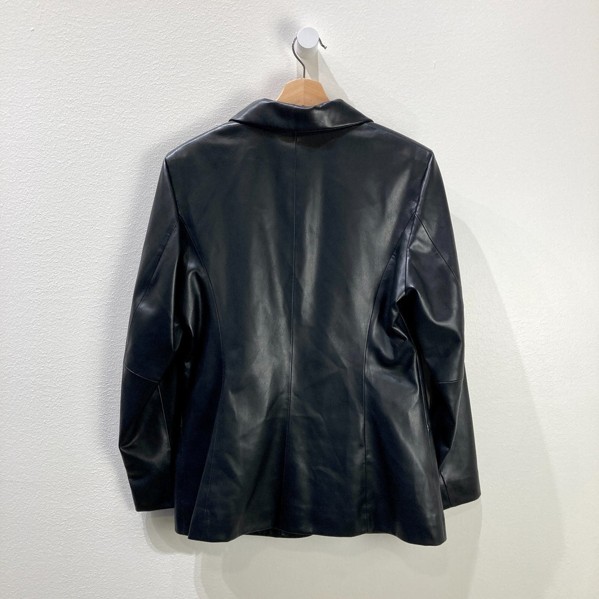 Rag & Bone Black Drew Faux Leather NEW Button Front Jacket - Size 10 - 0721DK