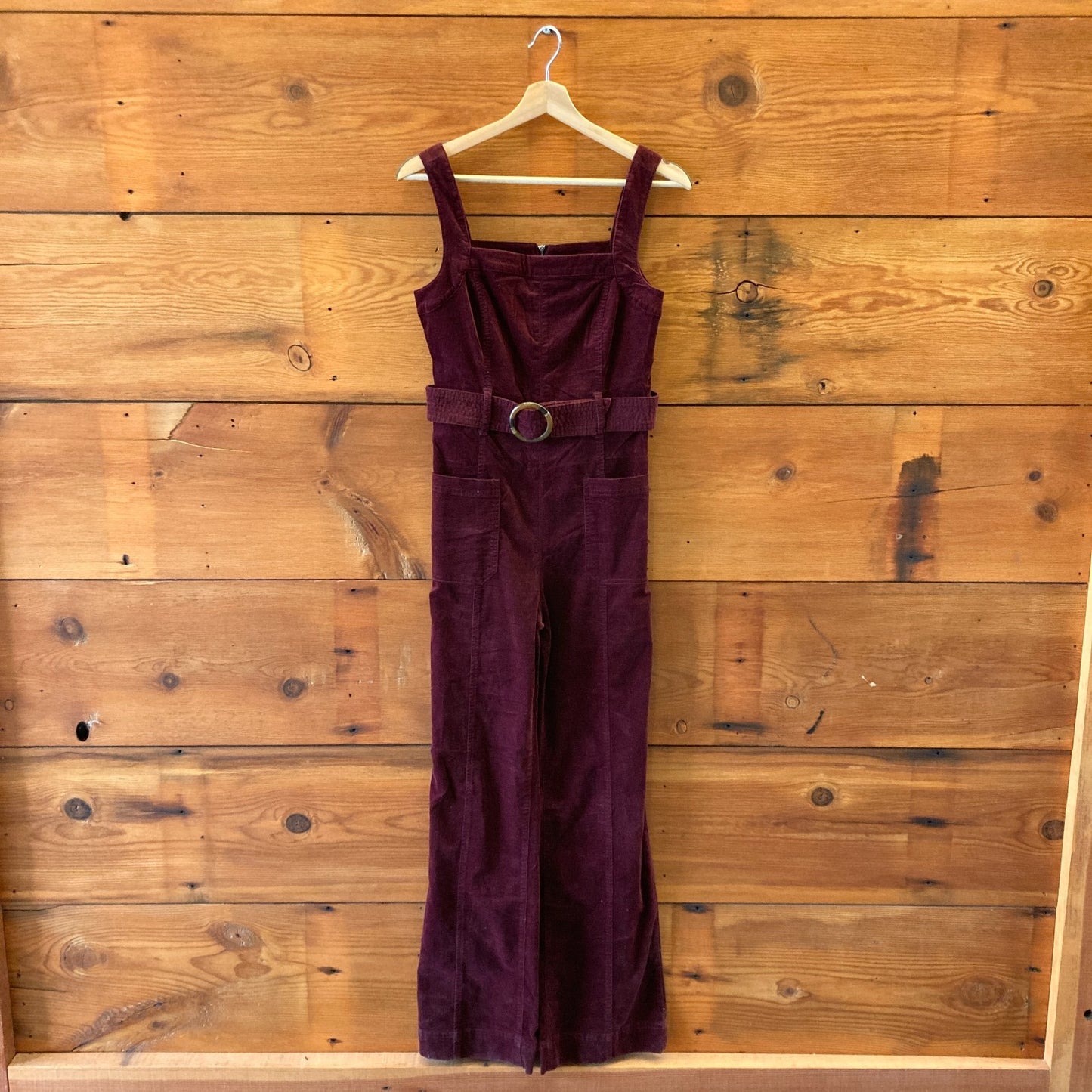 Pilcro Anthropologie Burgundy Corduroy Sleeveless Jumpsuit - Size 0 - 0312IG