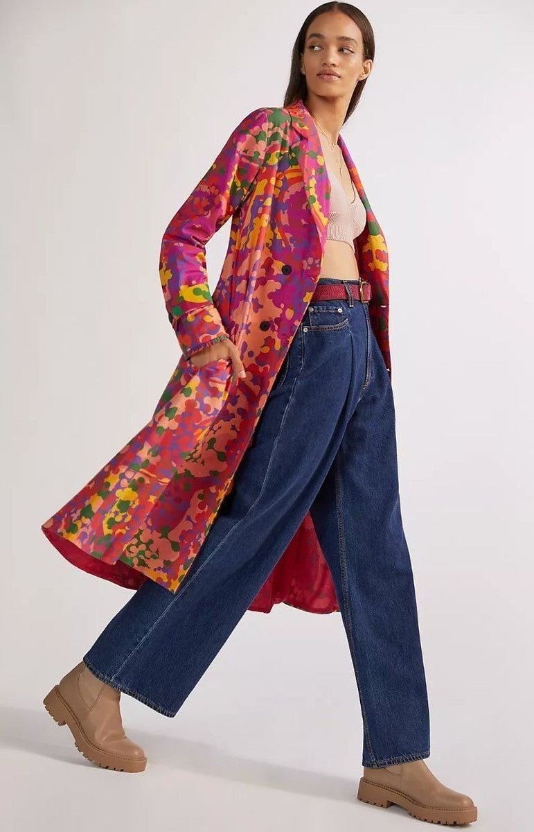 Roopa Pemmaraju Anthropologie Abstract Duster 70s Mod Jacket - Size S - 0520KP