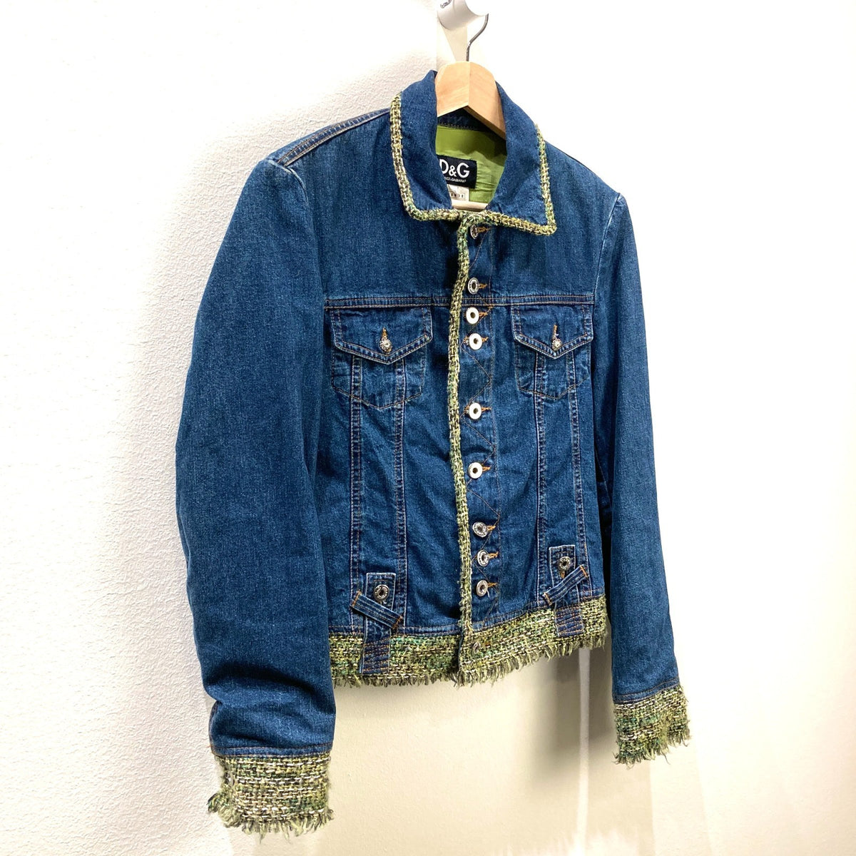 Dolce & Gabbana Y2K Tweed Denim Patchwork Jacket & Skirt Set - Size XS - 1015NE