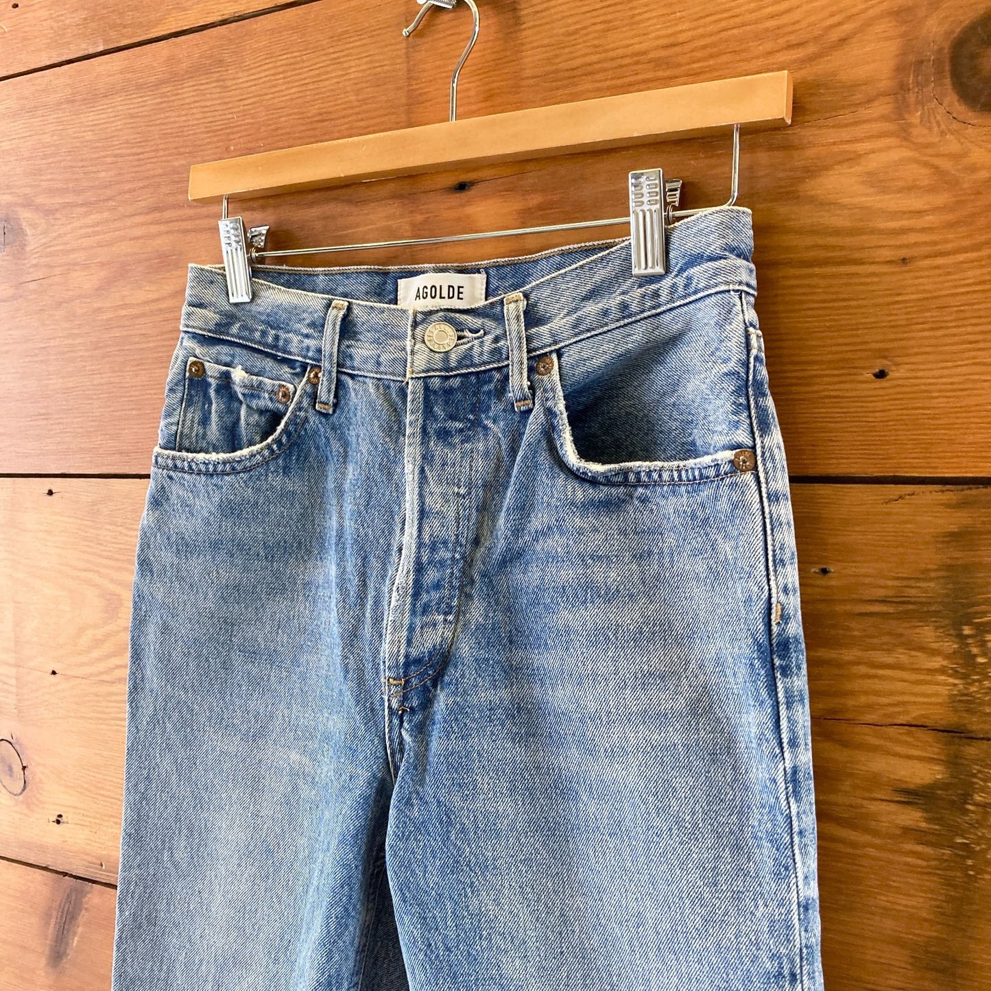 AGoldE Riley Crop Button Fly High Rise Cuffed Hem Jeans - Size 25 - 0313SH