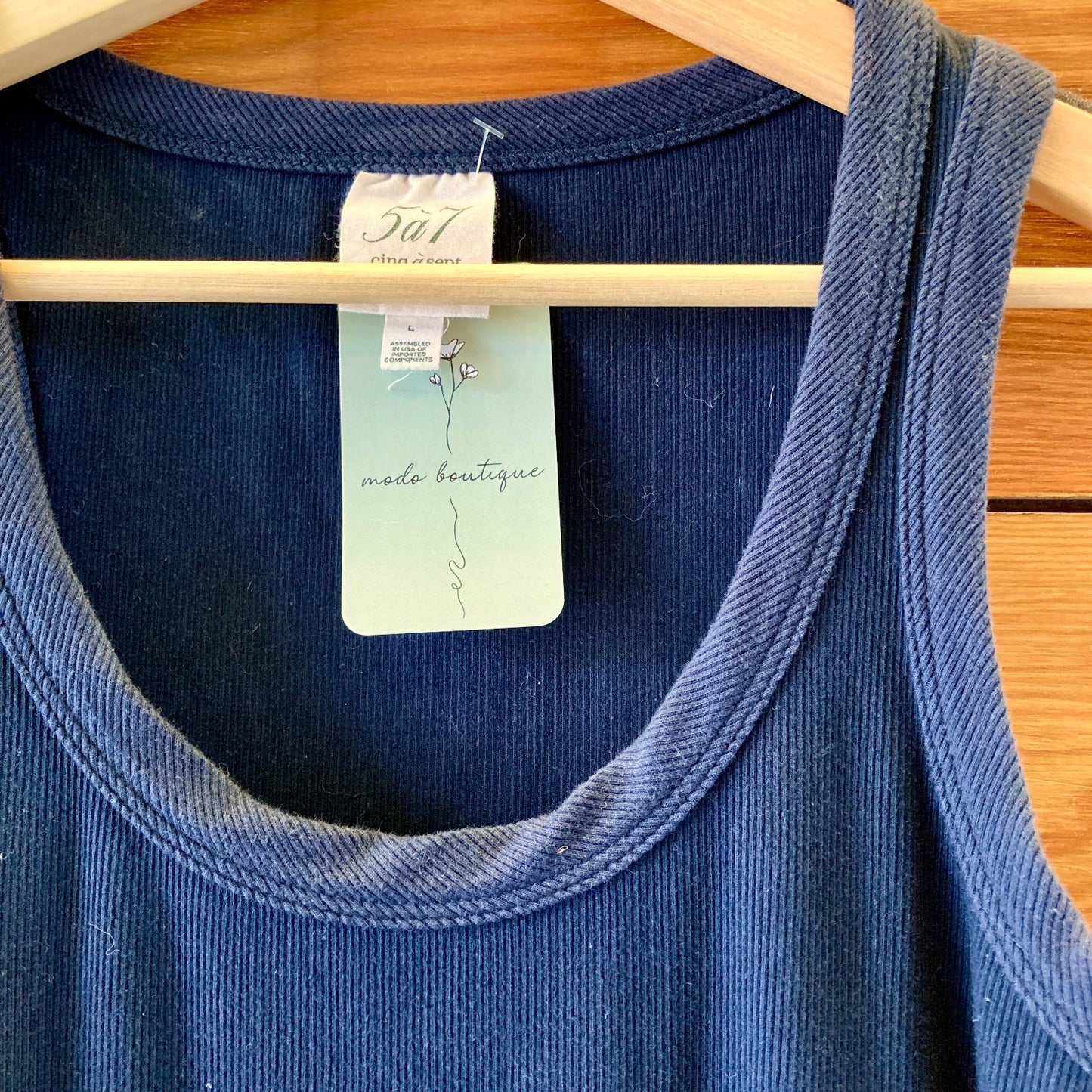 Cinq a Sept Navy Blue Ribbed Knit Sleeveless Midi Dress - Size L - 1016SS