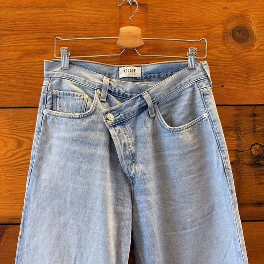 AGOLDE $198 Criss Cross Upsized Button Front Relaxed Jeans - Size 28 - 0404AK