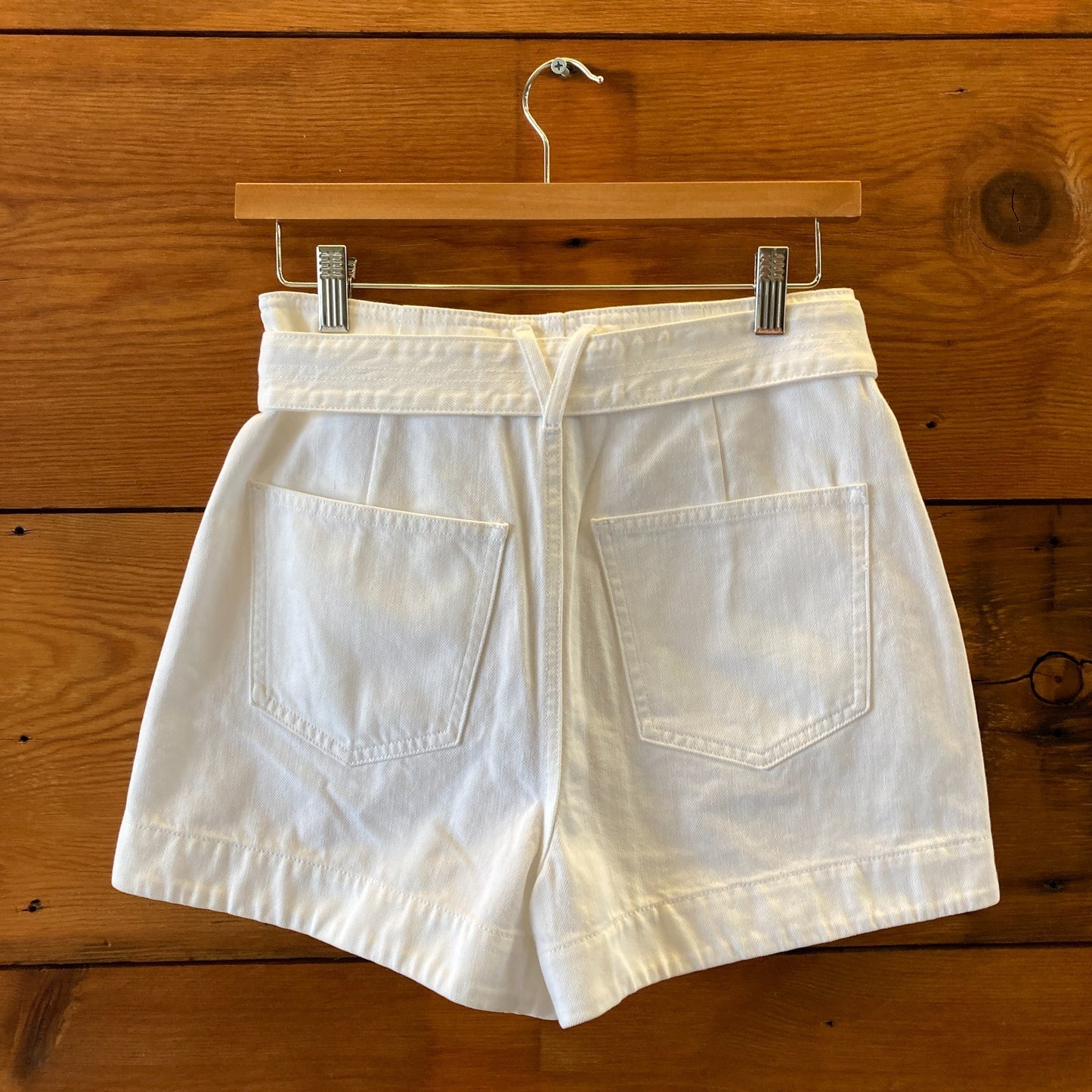4 - Veronica Beard $268 White Denim Agee Tie Waist Skort Skirt NEW 0113TS
