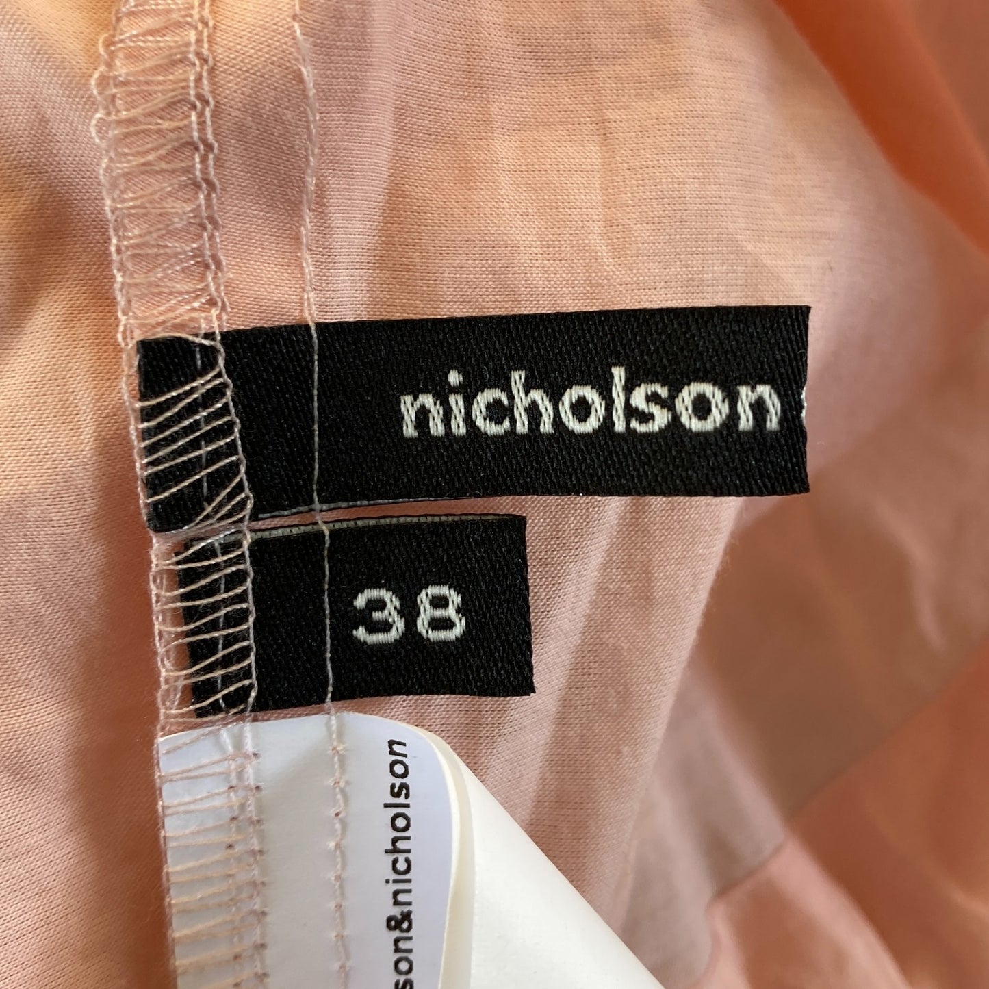 Nicholson Nicholson.Pink Short Sleeve Silk Lemon Silk Top - Size 38 / L - 1105AR