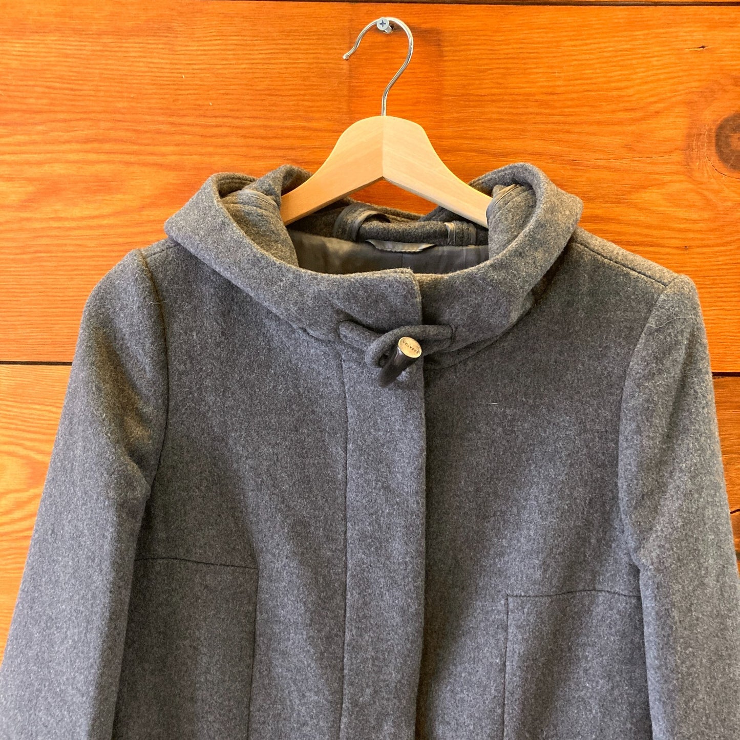 S - Babaton Aritzia Gray Toggle Front Hooded Wool Pearce Jacket Coat 0410MK