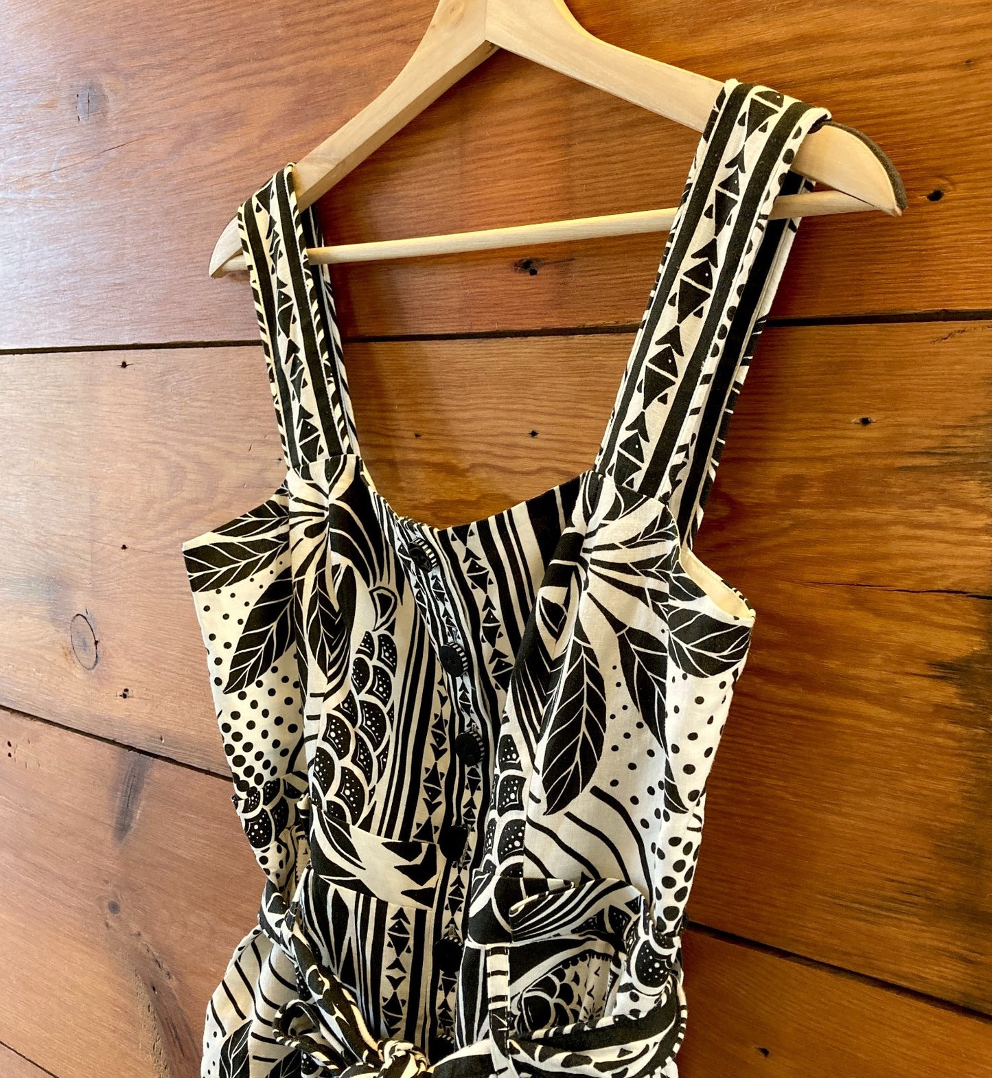 Farm Rio Black White Print NEW $190 Monochrome Elegance Romper - Size S - 0814JF
