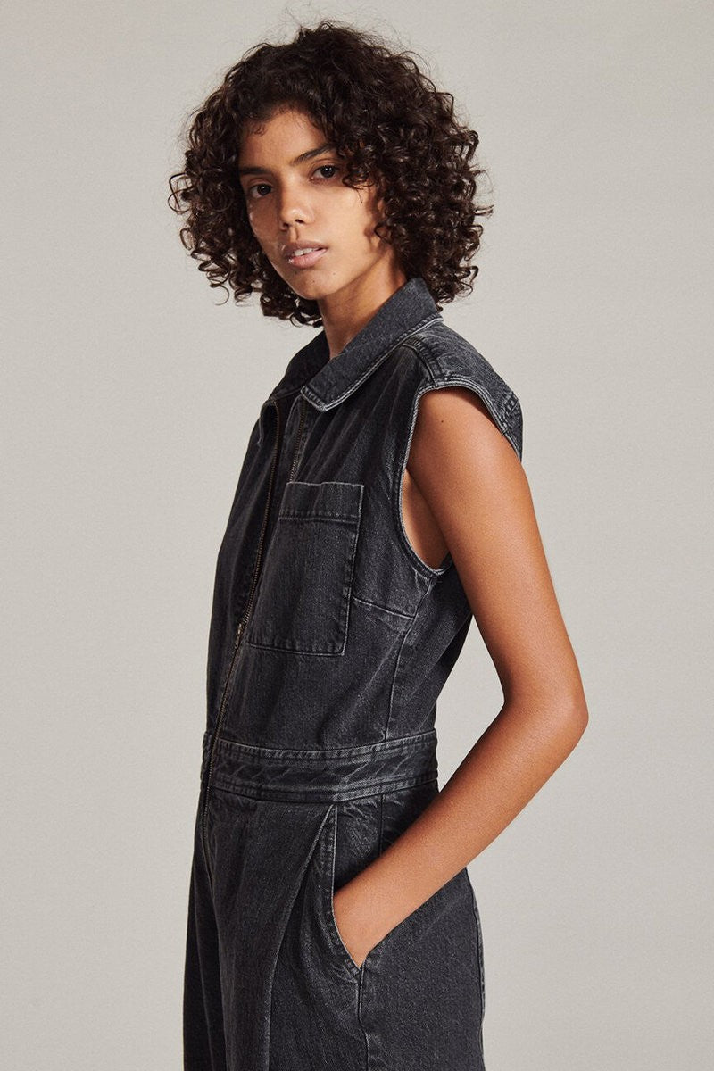 Rachel Comey $495 Washed Black Annin Sleeveless Jumpsuit - Size 6 - 0504AK
