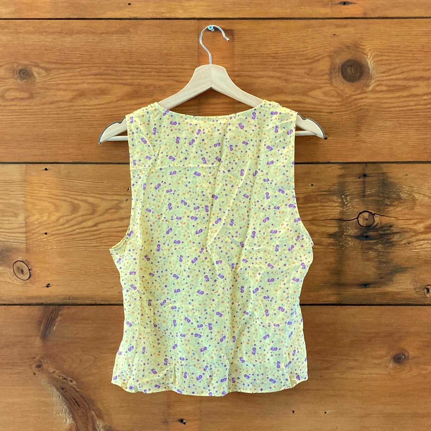 Favorite Daughter Yellow Floral Silk Gwen Tie Tank Top - Size L - NEW - 0417DL