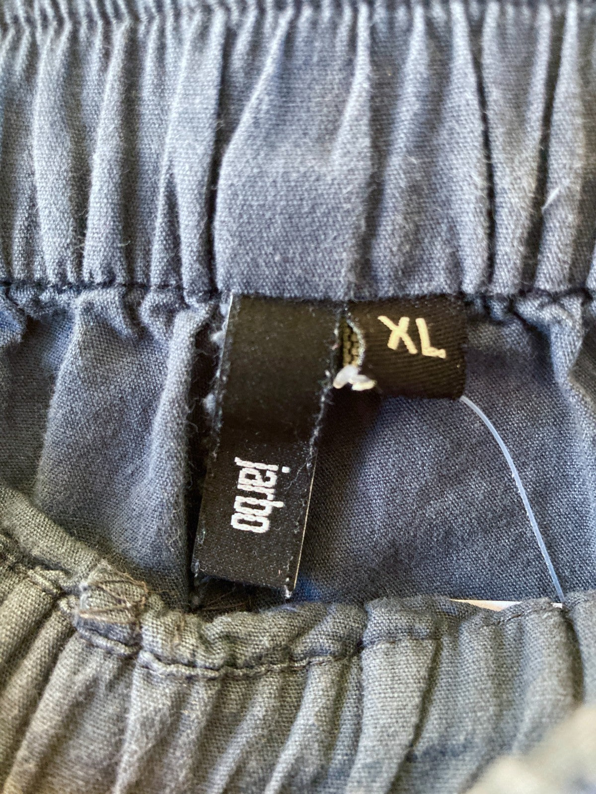 Jarbo Gray Blue Elastic Waist Light Cotton Pants - Size XL - 0106KA