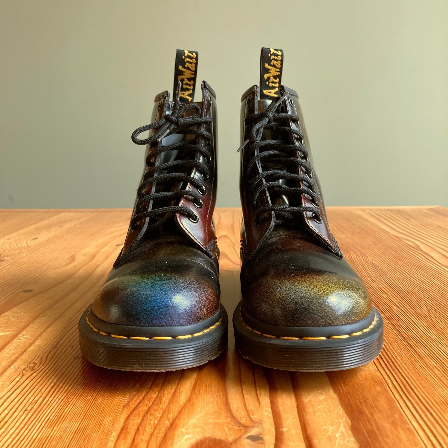 Dr. Martens 1460 Black For Pride Rub Off Leather Boots - Wmns Size 8 - 0425SV