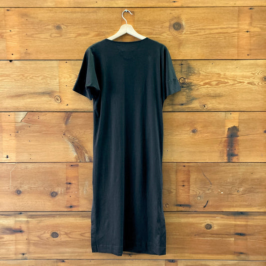 LeMaire Black 100% Cotton Short Sleeve Midi Length Dress - Size S - 1217RM