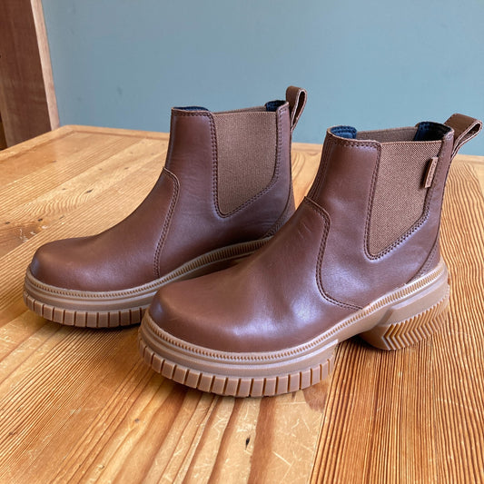 Sorel Brown Leather Ona Ave Chelsea Waterproof Slip On Boot - Size 6.5 - 0312IG