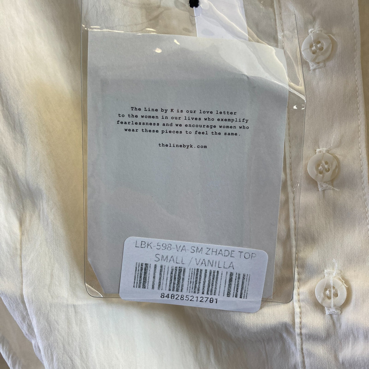 The Line by K $159 Vanilla White Button Up Zhade Top - Size S - NEW - 0927EK