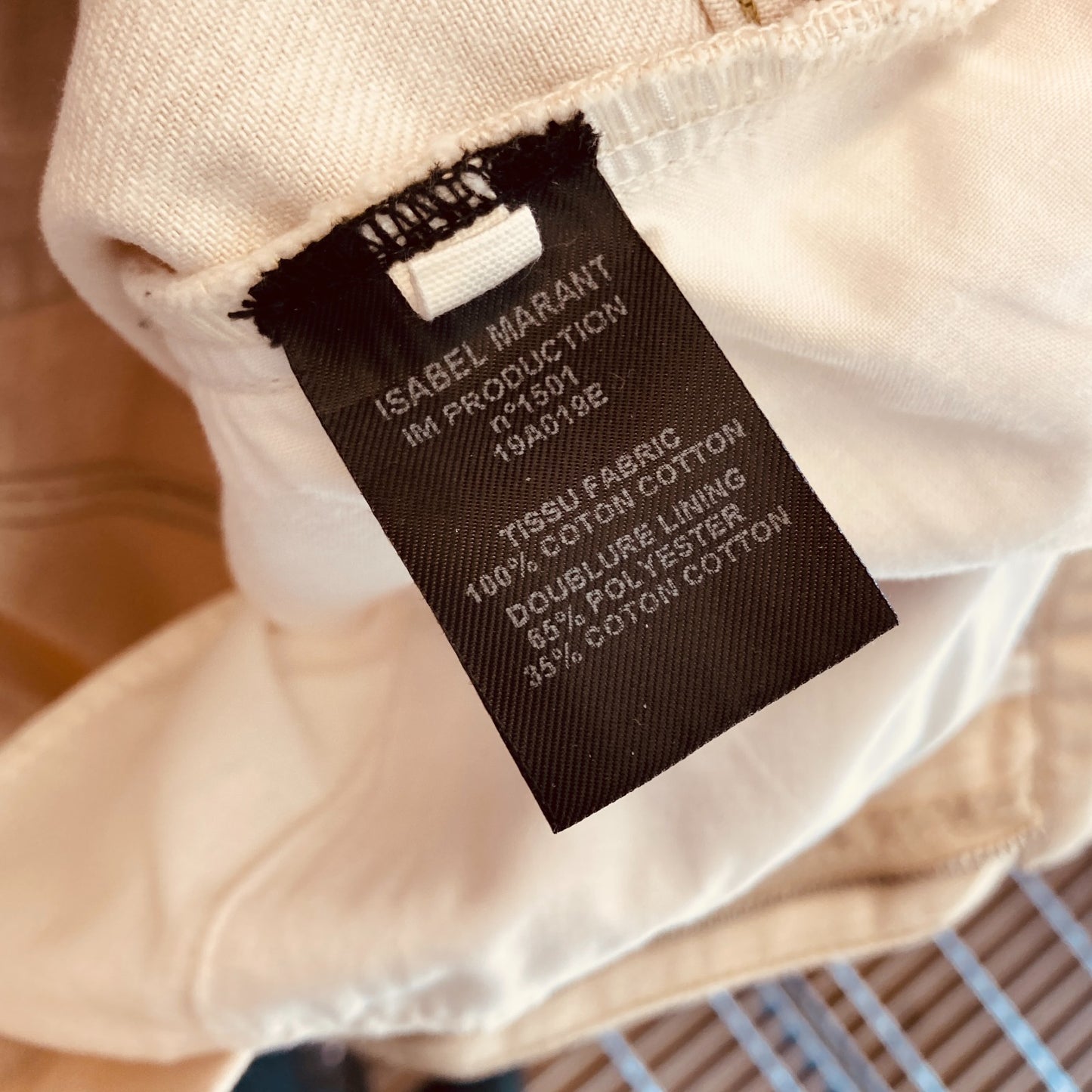 40 / 8 - Isabel Marant Cream Rigid Denim Straight Leg  Womens Jeans 1030SF