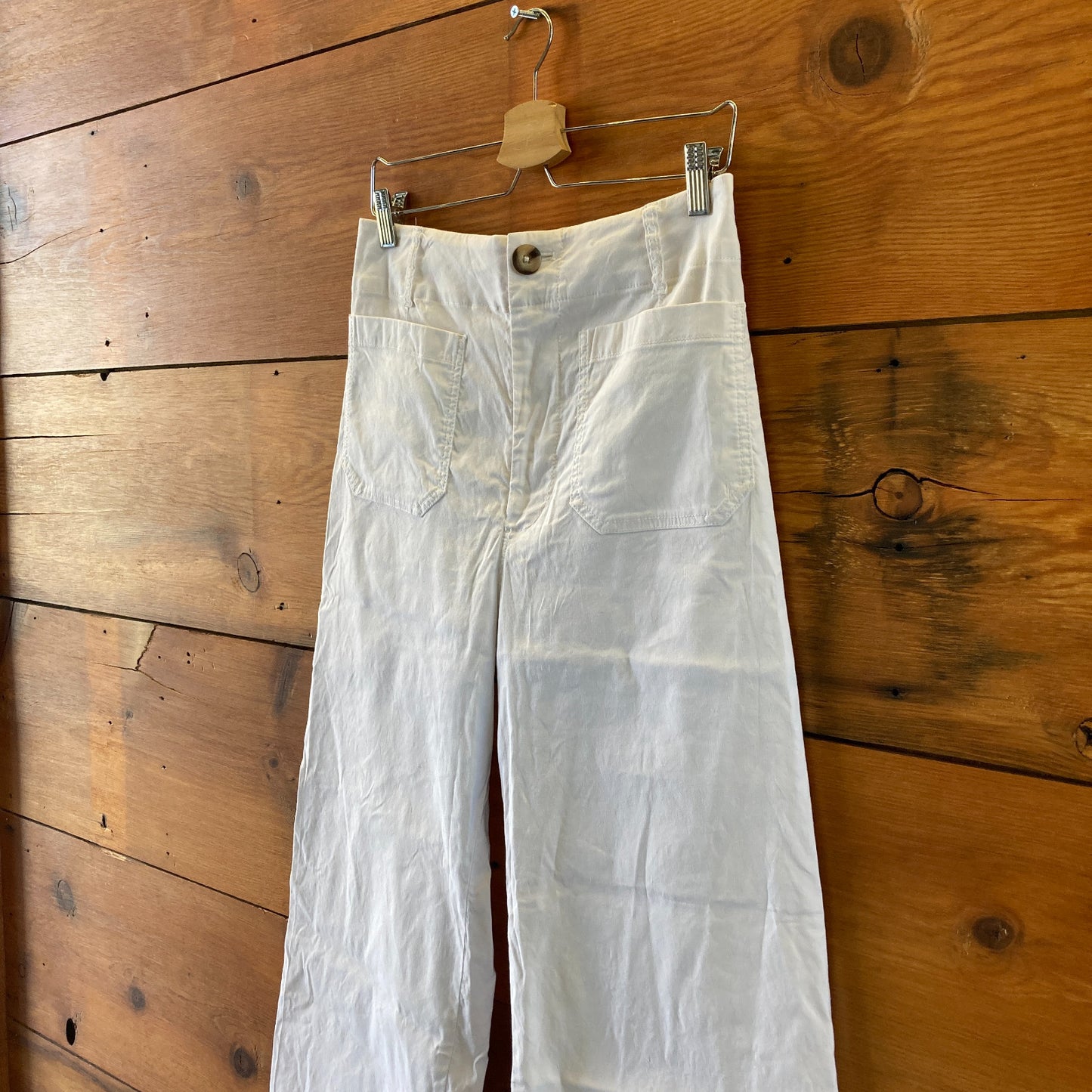 Maeve Anthropologie White Stretch Linen Blend Colette Pants - Size 30 - 0104AB
