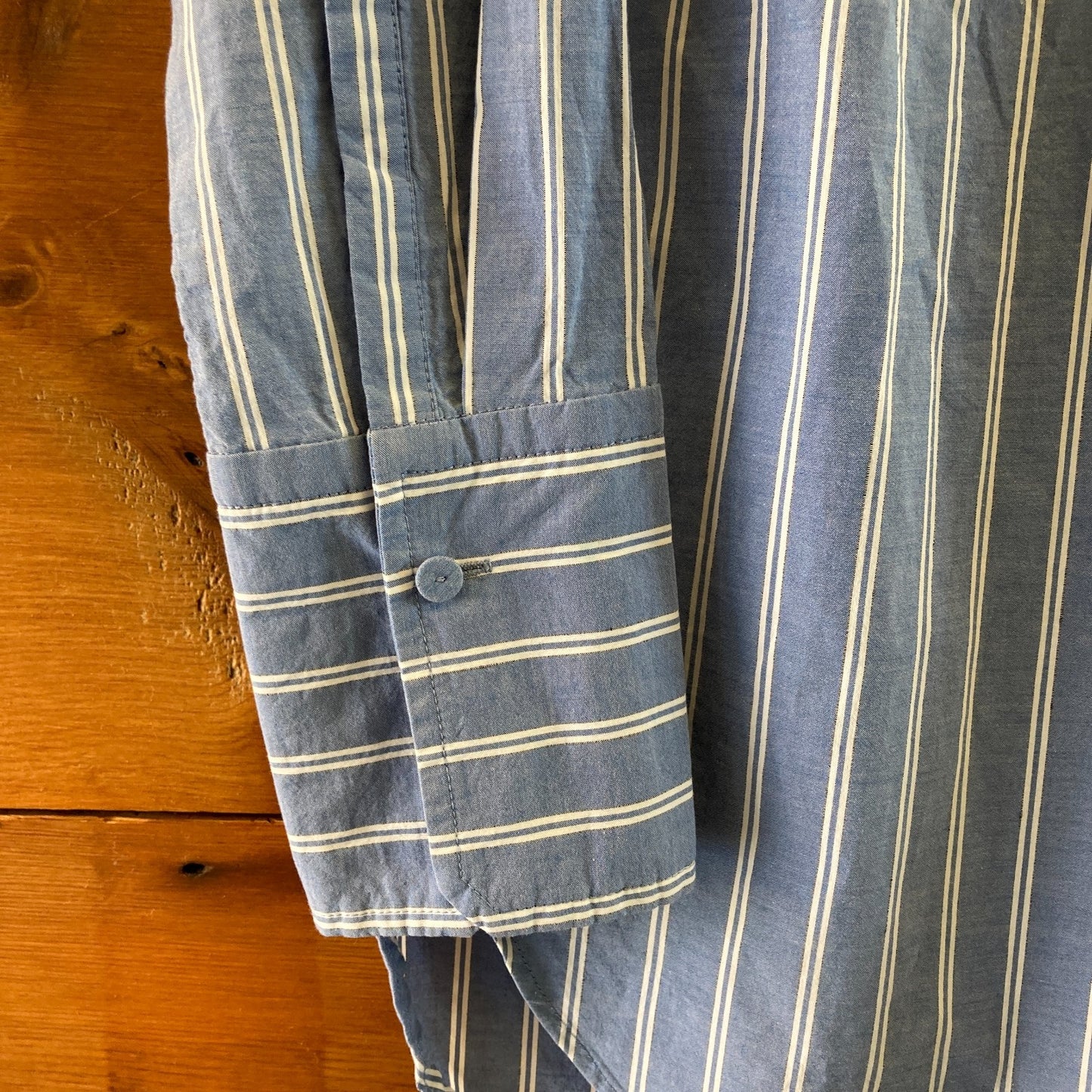 MM Lafleur Blue & White Striped Long Sleeve Shirt Dress Top - Size S - 0204AB