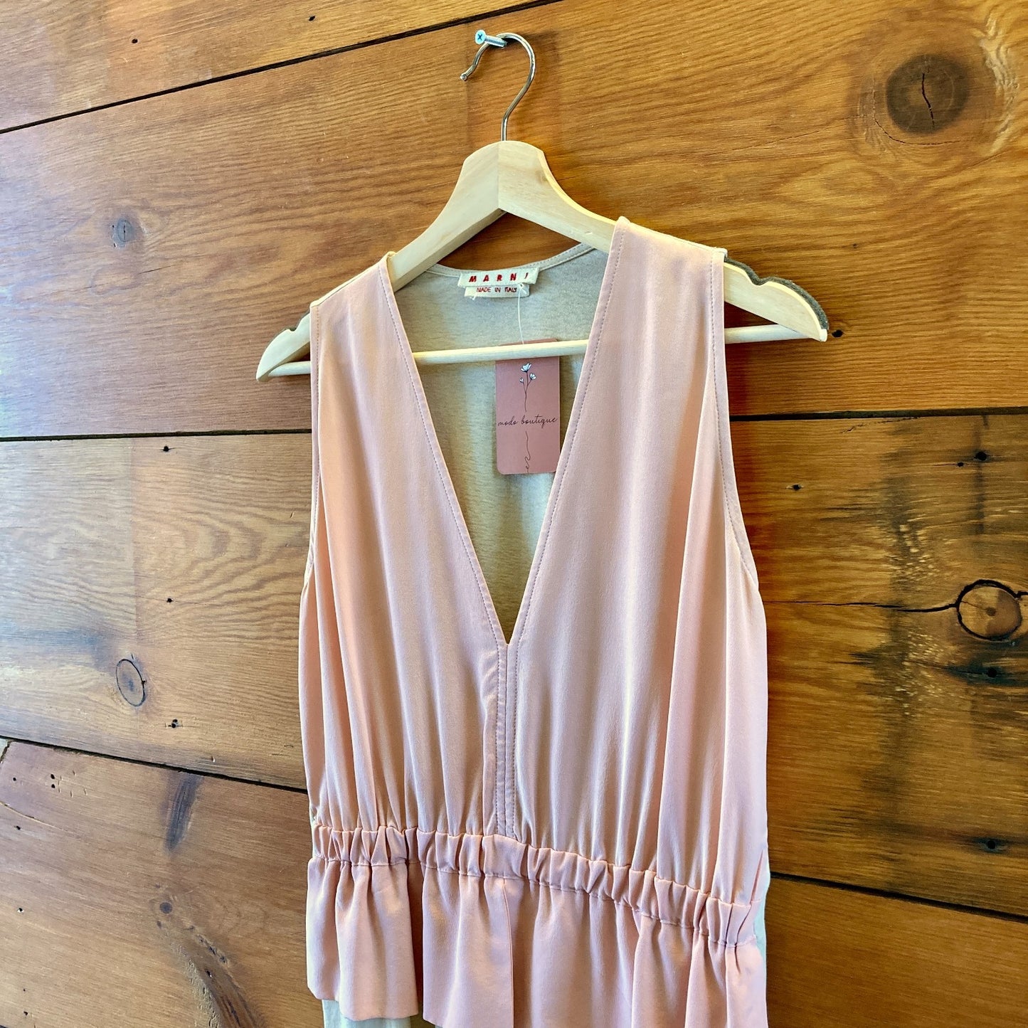 Marni Ballet Pink Layered Deep V Neckline Sleeveless Tank - Size 38 / M - 0422VS