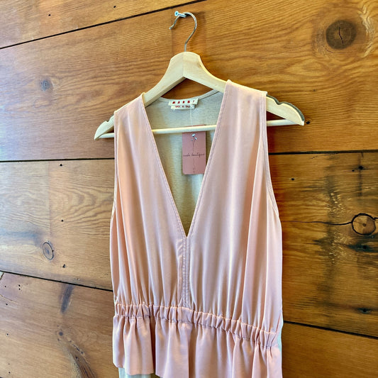 Marni Ballet Pink Layered Deep V Neckline Sleeveless Tank - Size 38 / M - 0422VS