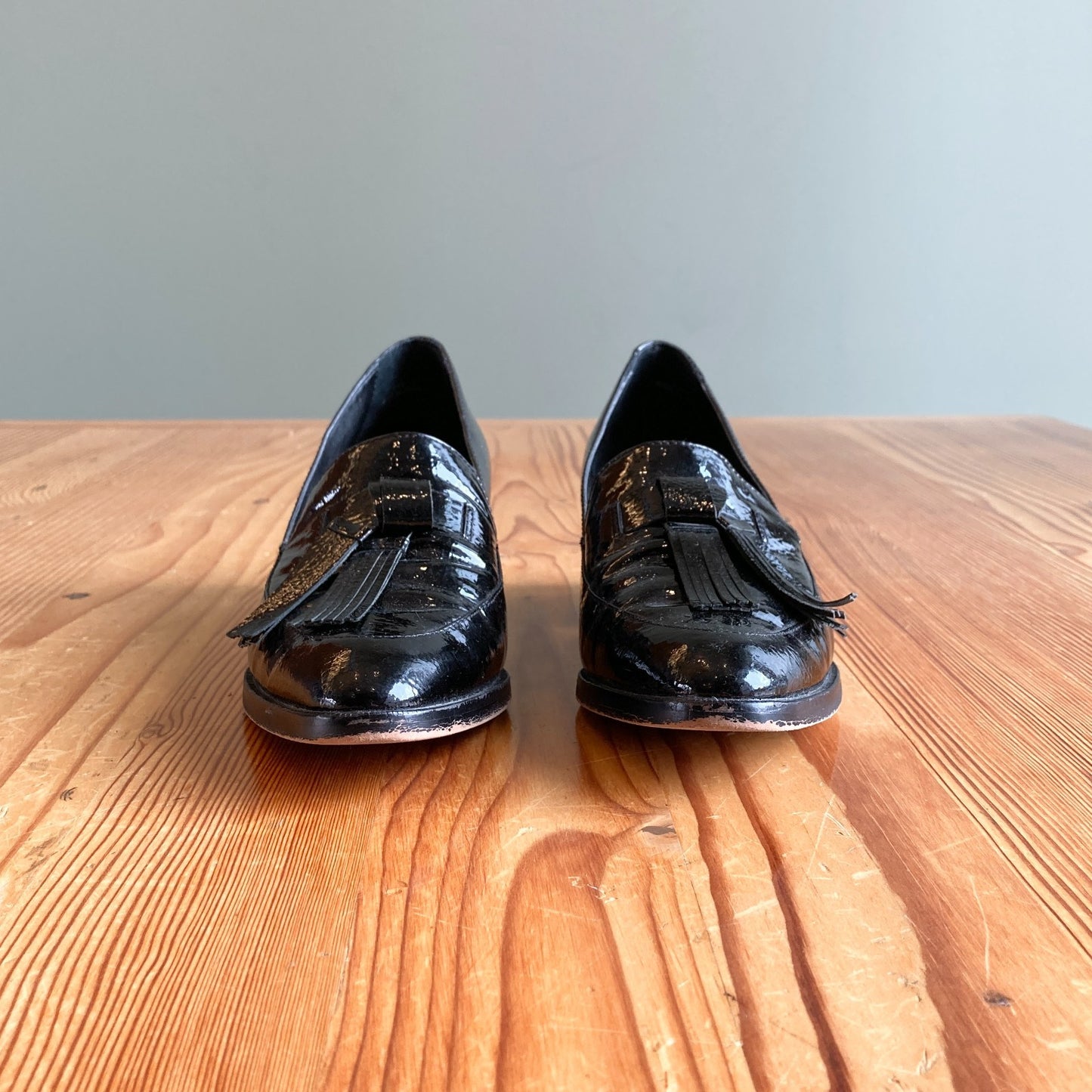 6.5 - Rebecca Minkoff Black Patent Leather Tassel Toe Edie Loafers Shoes 1119CB