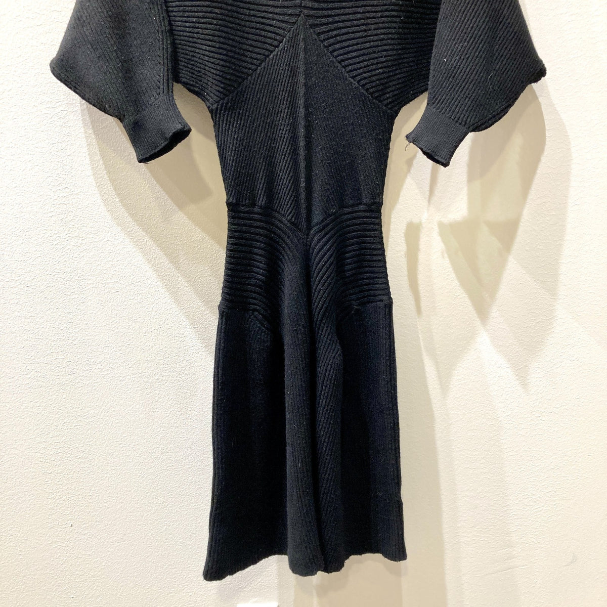 Anthropologie $168 Black Ribbed Colorblock Sweater Dress - Size M - NEW - 0715DP