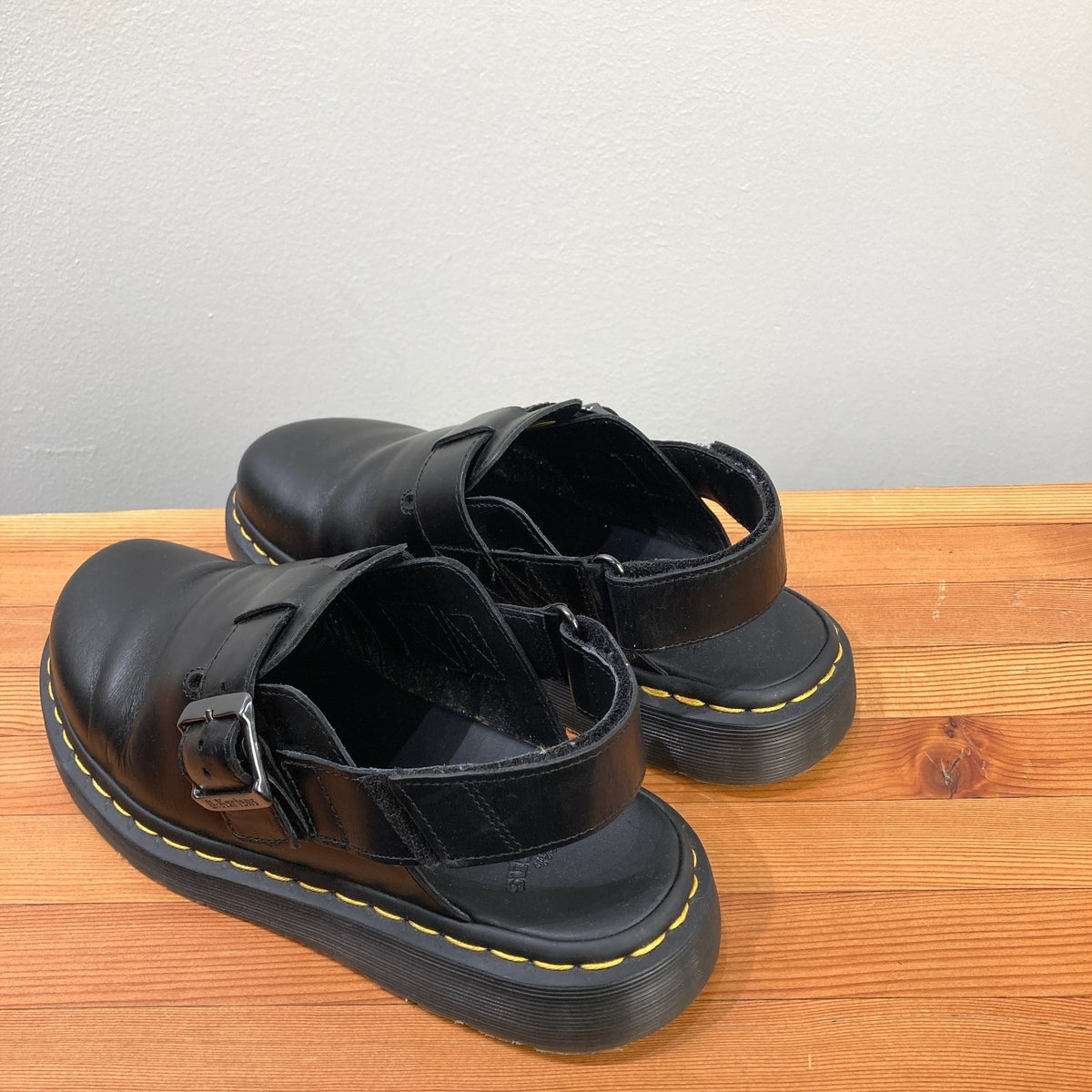 Dr Martens Black Smooth Leather Jorge II Slingback Mules Shoes - Size 8 - 0102ST