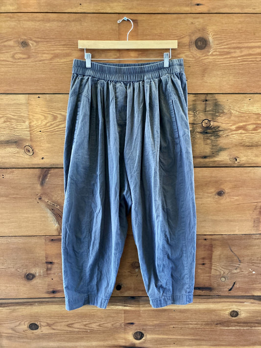Jarbo Gray Purple Elastic Waist Light Cotton Pants - Size XL - 0106KA
