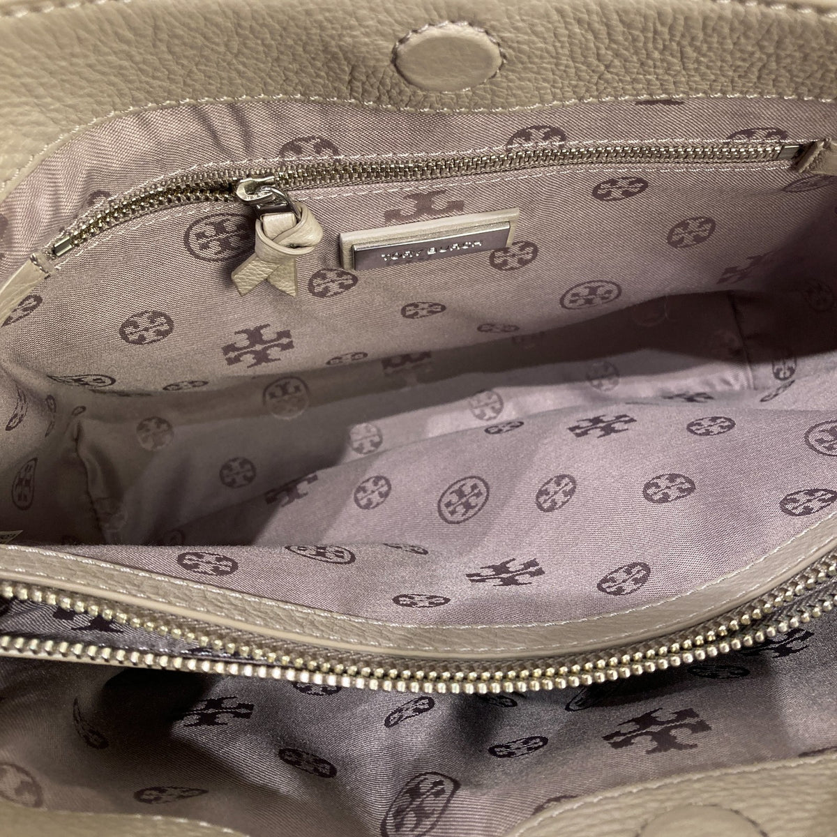 Tory Burch $475 French Gray Britten Satchel Purse Bag NEW - 1017SC