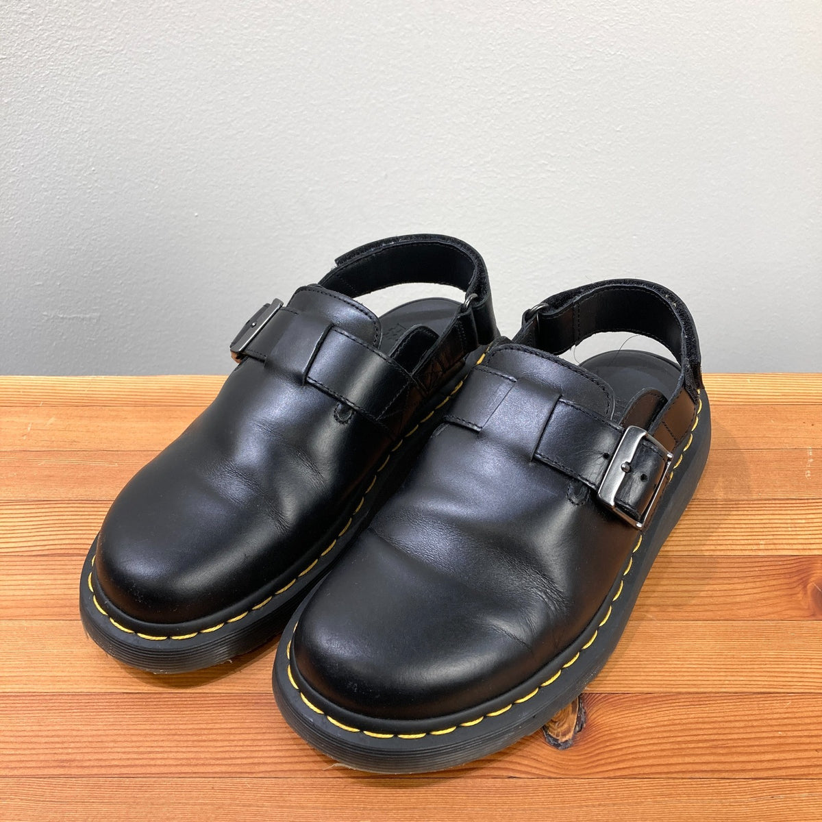 Dr Martens Black Smooth Leather Jorge II Slingback Mules Shoes - Size 8 - 0102ST